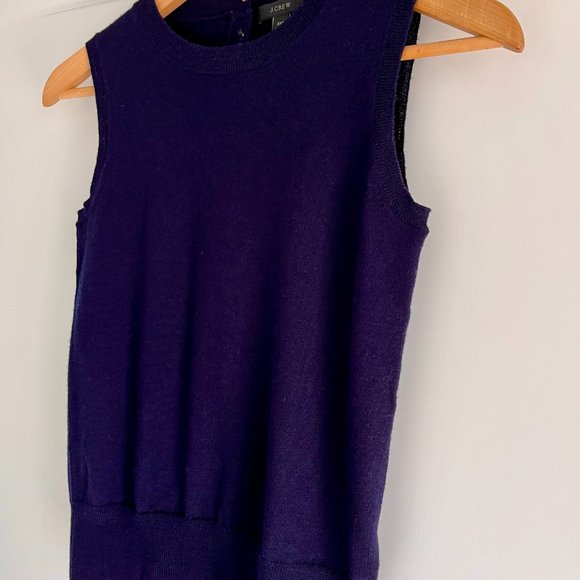J. CREW Navy Blue Merino Wool Vest - Picture 6 of 9